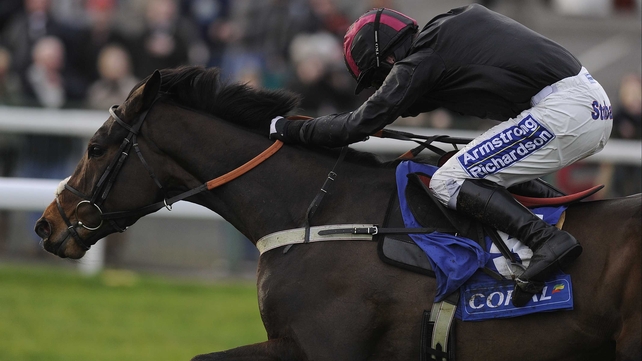 Ruacana was a fortunate winner of the Future Champions Juvenile Hurdle at Chepstow