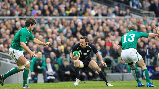 Mike Blair in Six Nations action against Ireland at the Aviva last year