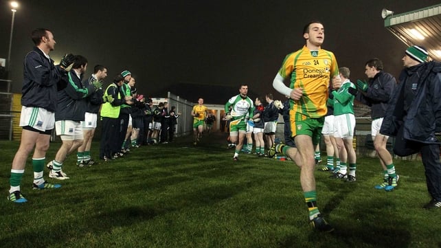 The All-Ireland winning Donegal team were given a Guard of Honour by the home side at Brewster Park
