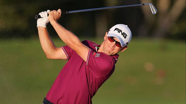 Scott Langley is in a share for the lead with fellow PGA Tour rookie Russell Henley