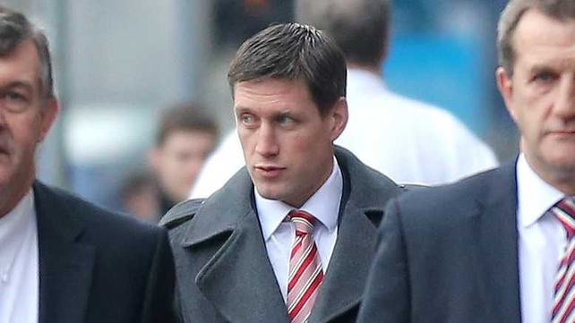 Ronan O'Gara arrives for the hearing in Dublin earlier today