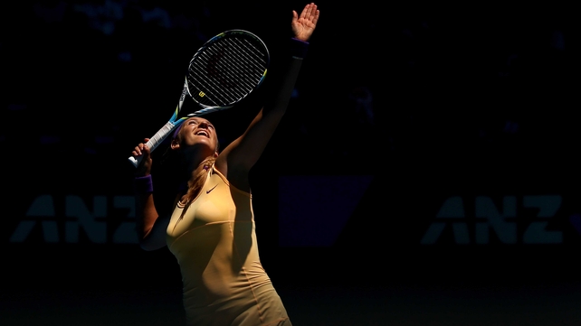 Top-ranked Victoria Azarenka just managed to get the better of Jamie Hampton
