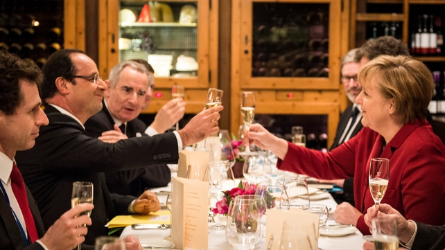 Angela Merkel and Francois Hollande celebrate the 50th Anniversary of the Elysée Treaty during a private dinner Angela Merkel and Francois Hollande celebrate the 50th Anniversary of the Elysée Treaty during a private dinner