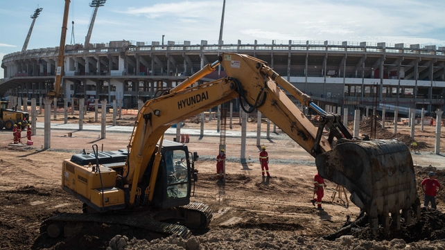 Renovation site of Beira-Rio stadium in Porto Alegre, southern Brazil