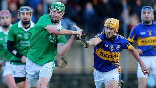 Tipperary's Joey McLaughin and Seamus Hickey of Limerick