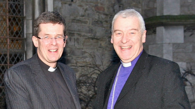Bishop Elect of Meath and Kildare, the Venerable Leslie Stevenson (L) with Archbishop of Dublin, the Most Revd Dr Michael Jackson, outside Christ Church Cathedral Bishop Elect of Meath and Kildare, the Venerable Leslie Stevenson (L) with Archbishop of Dublin, the Most Revd Dr Michael Jackson, outside Christ Church Cathedral