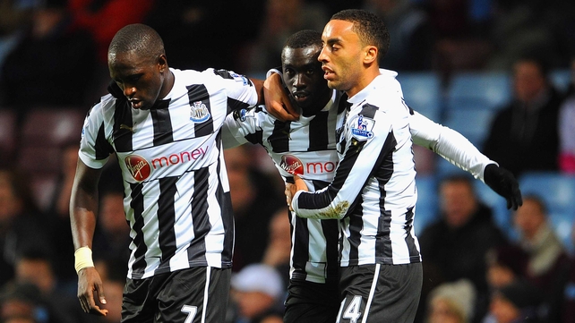 Papiss Cisse opened the scoring at Villa Park for the visitors
