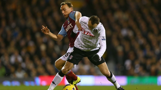 West Ham's Mark Noble discovers just how difficult it is to dispossess languid Fulham star Dimitar Berbatov