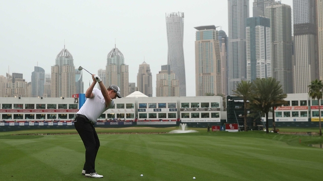Stephen Gallacher of Scotland is three strokes ahead of South African Richard Sterne