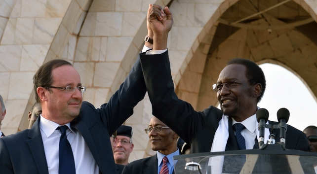 French president Francois Hollande with Mali interim president Dioncounda Traore French president Francois Hollande with Mali interim president Dioncounda Traore