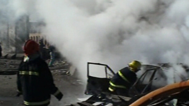 The blast targeted an Iraqi police headquarters The blast targeted an Iraqi police headquarters