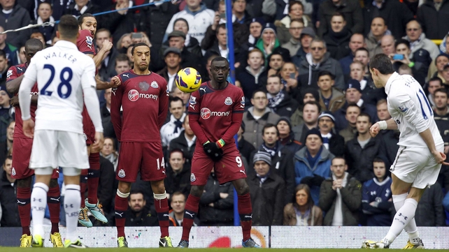 Gareth Bale scores the opening goal for Spurs