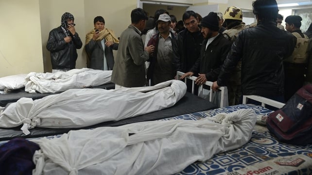 Relatives of victims of Quetta bombing gather at a hospital morgue to identify remains Relatives of victims of Quetta bombing gather at a hospital morgue to identify remains