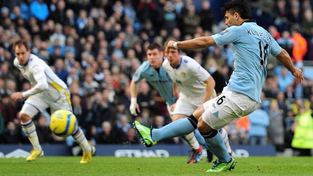 Sergio Aguero struck twice for Manchester City