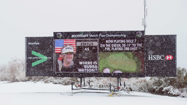 Snow has covered the course in Arizona
