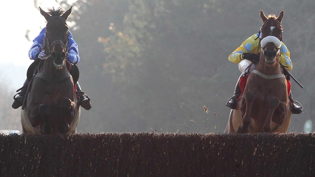 Days Hotel, seen here on his way to victory over Lucky William, had a little fortune on his way to victory at Naas this afternoon
