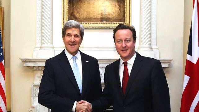 US Secretary of State John Kerry met British Prime Minister David Cameron US Secretary of State John Kerry met British Prime Minister David Cameron