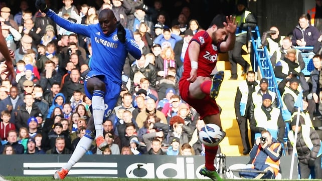Demba Ba strikes the only goal at Stamford Bridge
