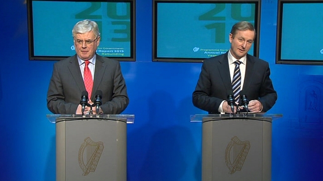 Eamon Gilmore and Enda Kenny said any new jobs will go to those on the Live Register Eamon Gilmore and Enda Kenny said any new jobs will go to those on the Live Register