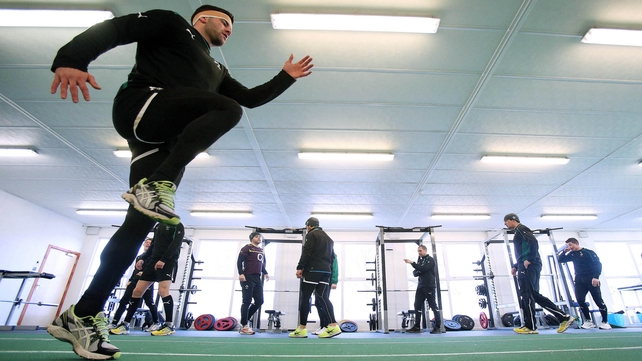 Fergus McFadden in training with the Irish squad this week