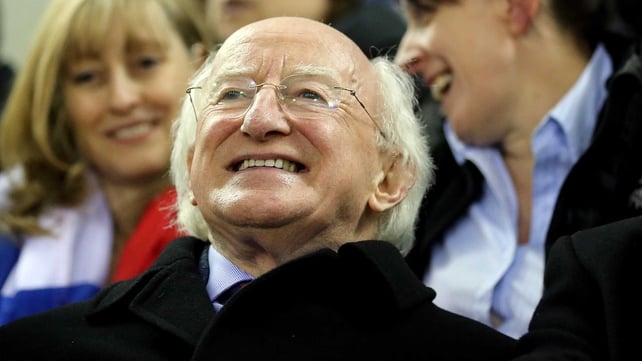 President Michael D Higgins enjoyed the action in Ashbourne on Friday night