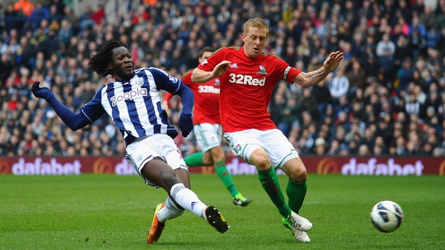 Romelu Lukaku equalised for WBA just before half time