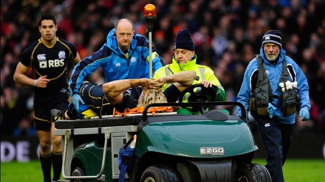 Richie Gray is stretchered off at Murrayfield
