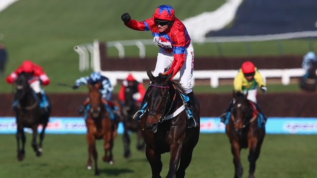 Barry Geraghty crosses the line on Sprinter Sacre