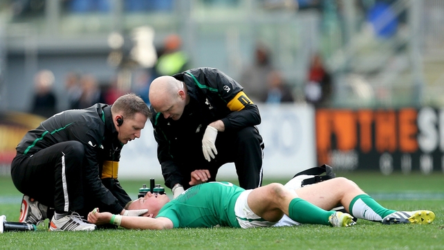 Luke Marshall was substituted after banging his head