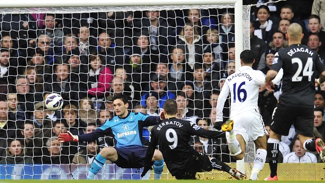 Dimitar Berbatov grabbed the only goal of the game at his former workplace, White Hart Lane