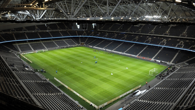 The roof was closed at the Friends Arena tonight