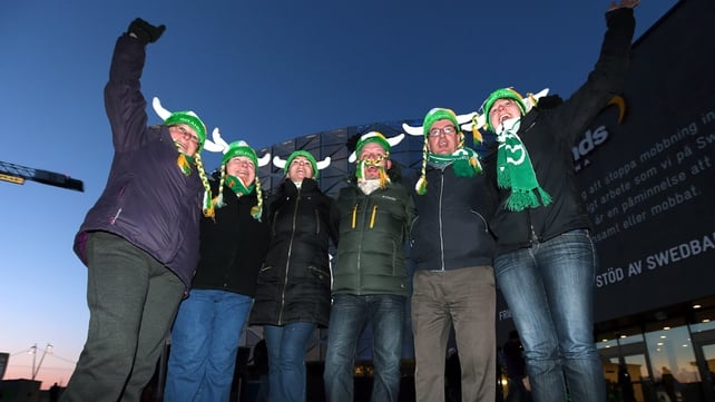 Irish fans about to enter Friends Arena