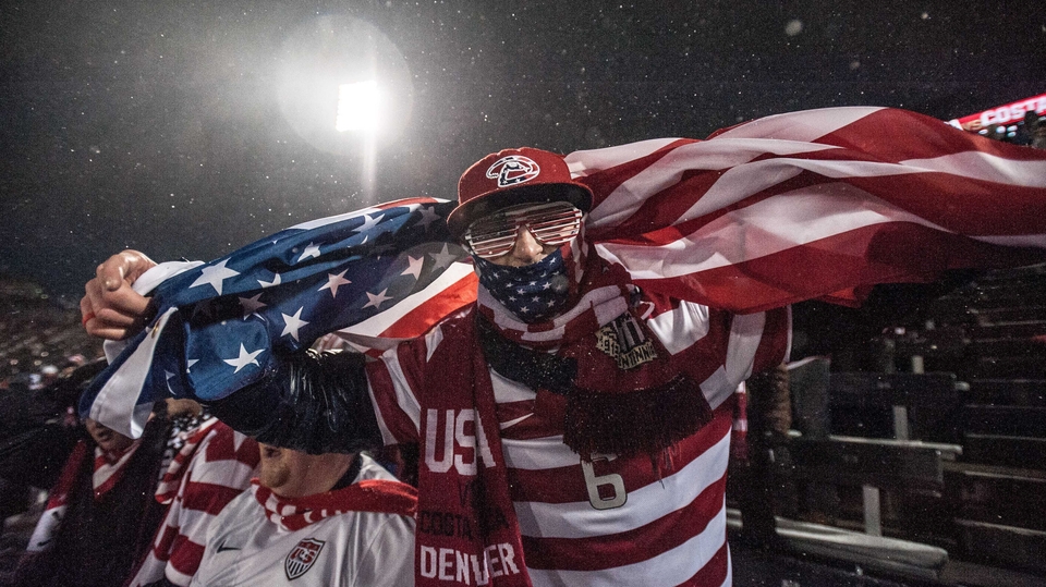 Blizzard conditions couldn't dampen the enthusiasm of this fan
