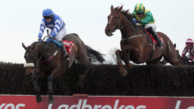 Liberty Counsel (l) on her way to winning the Fairyhouse feature last April