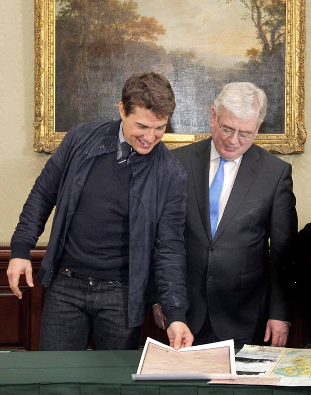 Eamon Gilmore and Tom Cruise 