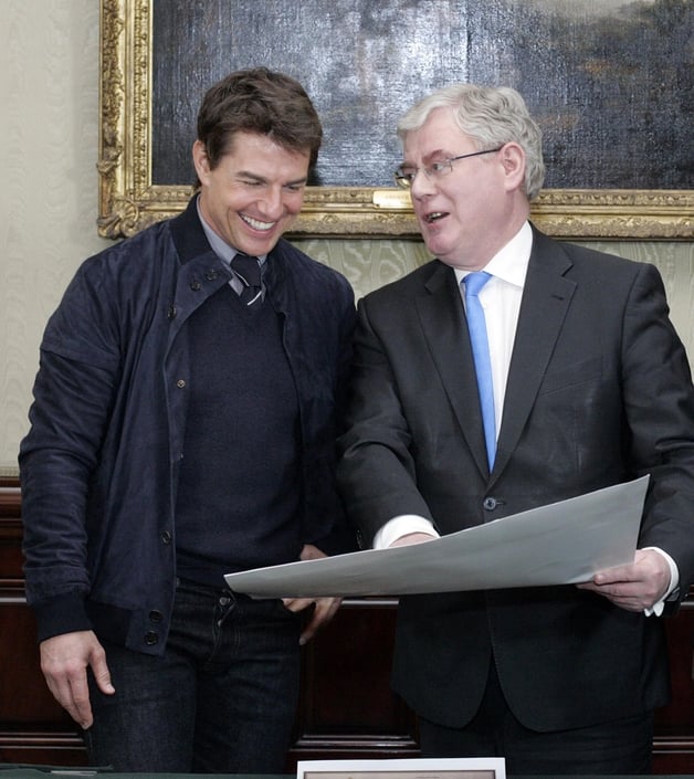 Eamon Gilmore and Tom Cruise 