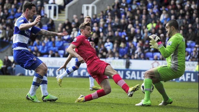 Jay Rodriguez slides in to open the scoring for Southampton