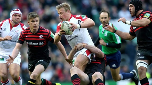 Luke Marshall on the charge for the Ulster men but they were outplayed by their hosts