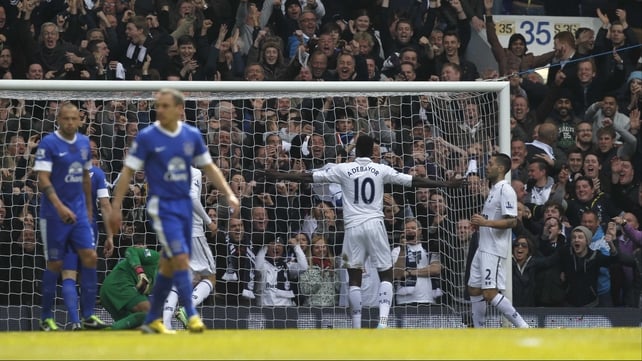 Adebayor scored the opener for Tottenham after just 35 seconds.