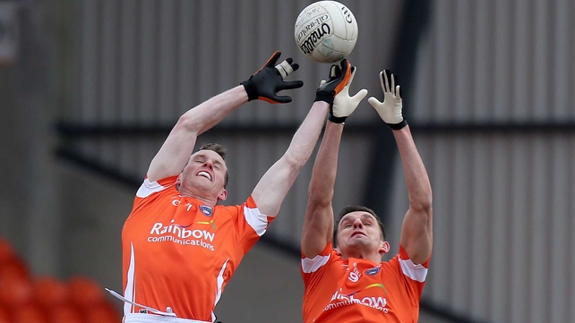 Armagh's Finnian Moriarty and Stephen Harold helped their side retain Division 2 status