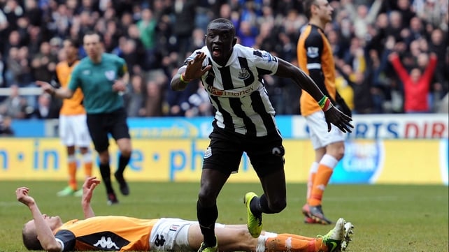 Papiss Cisse celebrates the winner at St James' Park