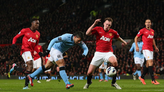 Sergio Aguero smashes home the winner