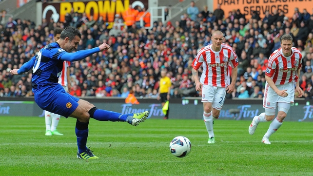 Robin van Persie scored the Red Devils' second goal at the Britannia Stadium