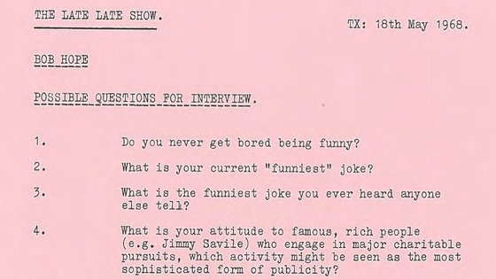 Bob Hope Interview Guide - Late Late Show