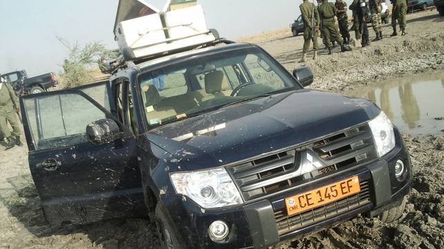 The 4x4 in which seven members of a French family were driving before they were kidnapped in February The 4x4 in which seven members of a French family were driving before they were kidnapped in February