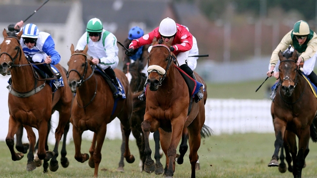 Seamie Heffernan on Maarek breaks from the pack and comes home to win the Woodland Stakes