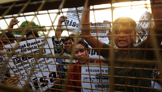 Much of the protesters' anger was directed at police, after allegations officers tried to bribe the family of the victim to not file a case Much of the protesters' anger was directed at police, after allegations officers tried to bribe the family of the victim to not file a case
