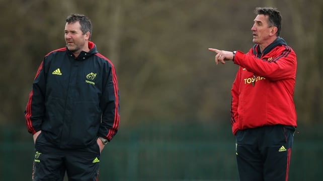 Assistant coach Anthony Foley and Rob Penney oversee training at CIT