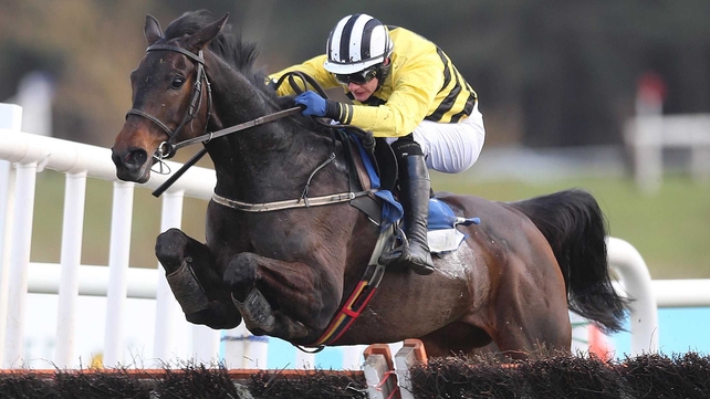 Glens Melody (Paul Townend) shows a neat technique over the last hurdle in the Grade 1 Mares' Hurdle