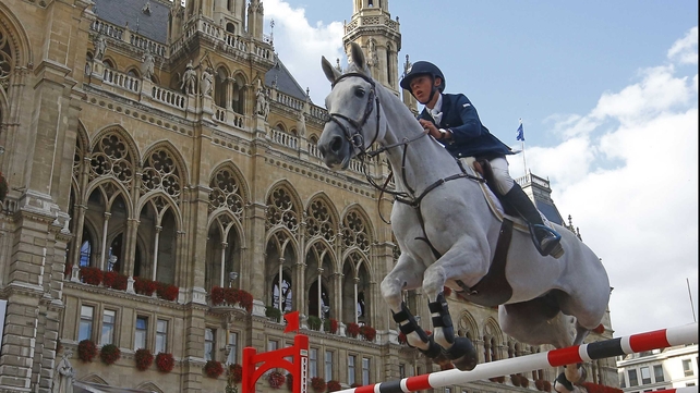Bertram Allen, seen here riding Molly Malone V at a show in Vienna, September 2012, is a rising star of show jumping